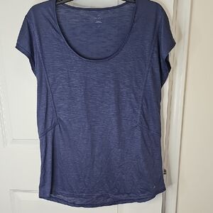 Women's Heathered Blue Short Sleeve Top